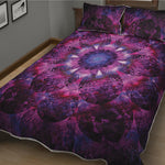 Purple Mandala Flower Print Quilt Bed Set
