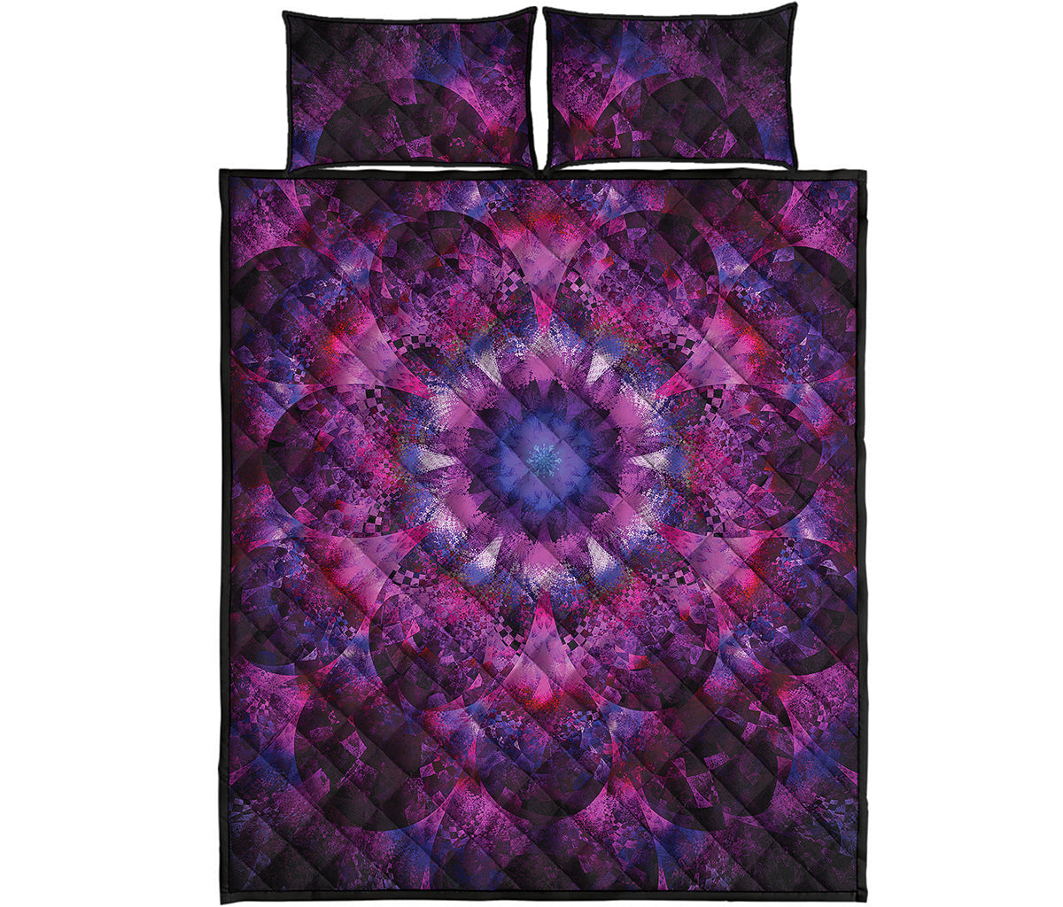 Purple Mandala Flower Print Quilt Bed Set