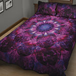 Purple Mandala Flower Print Quilt Bed Set