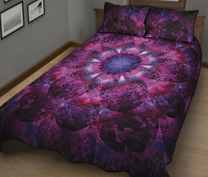 Purple Mandala Flower Print Quilt Bed Set