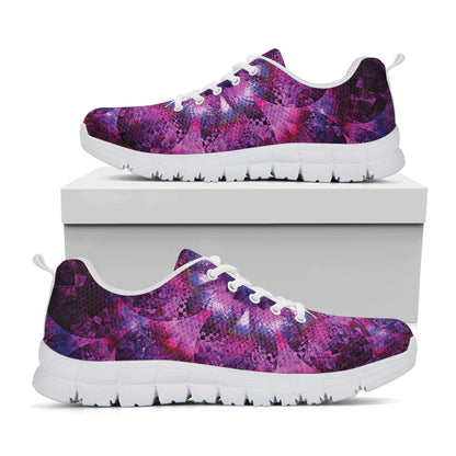 Purple Mandala Flower Print White Sneakers