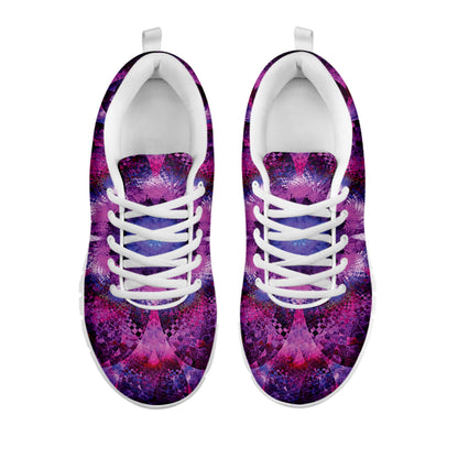 Purple Mandala Flower Print White Sneakers