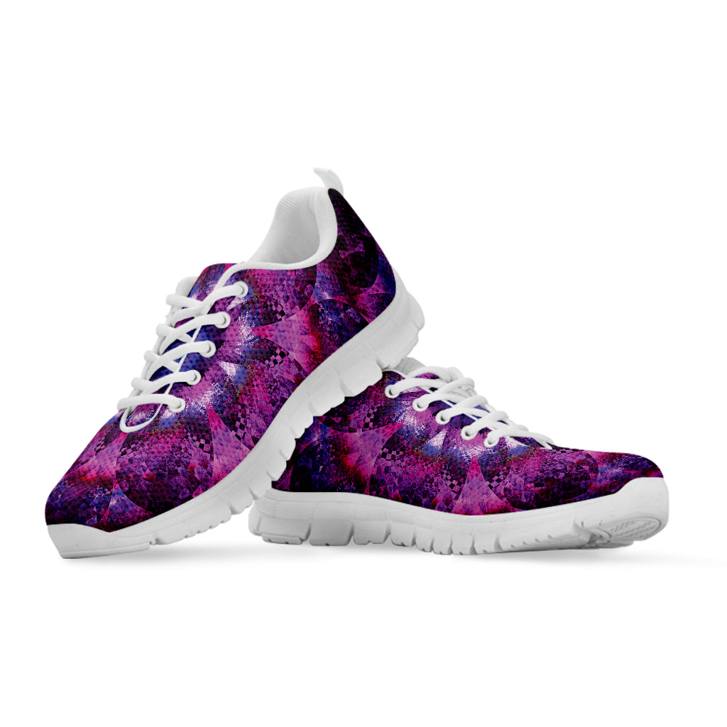Purple Mandala Flower Print White Sneakers