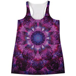 Purple Mandala Flower Print Women's Racerback Tank Top