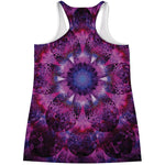 Purple Mandala Flower Print Women's Racerback Tank Top