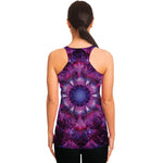 Purple Mandala Flower Print Women's Racerback Tank Top
