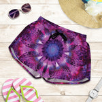 Purple Mandala Flower Print Women's Shorts