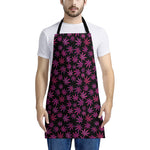 Purple Marijuana Leaf Pattern Print Apron