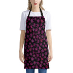 Purple Marijuana Leaf Pattern Print Apron