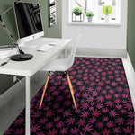 Purple Marijuana Leaf Pattern Print Area Rug
