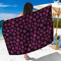Purple Marijuana Leaf Pattern Print Beach Sarong Wrap