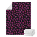 Purple Marijuana Leaf Pattern Print Blanket