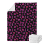 Purple Marijuana Leaf Pattern Print Blanket