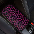 Purple Marijuana Leaf Pattern Print Car Center Console Cover