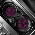 Purple Marijuana Leaf Pattern Print Car Coasters