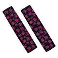 Purple Marijuana Leaf Pattern Print Car Seat Belt Covers