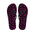 Purple Marijuana Leaf Pattern Print Flip Flops