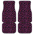 Purple Marijuana Leaf Pattern Print Front and Back Car Floor Mats