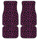 Purple Marijuana Leaf Pattern Print Front and Back Car Floor Mats