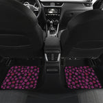 Purple Marijuana Leaf Pattern Print Front and Back Car Floor Mats