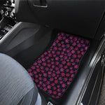 Purple Marijuana Leaf Pattern Print Front Car Floor Mats