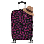 Purple Marijuana Leaf Pattern Print Luggage Cover
