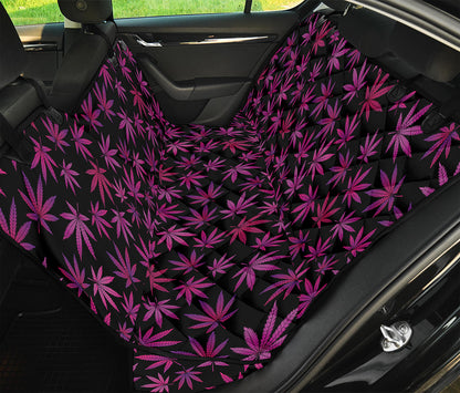 Purple Marijuana Leaf Pattern Print Pet Car Back Seat Cover