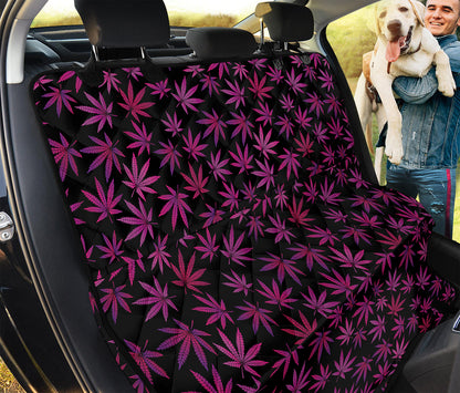 Purple Marijuana Leaf Pattern Print Pet Car Back Seat Cover