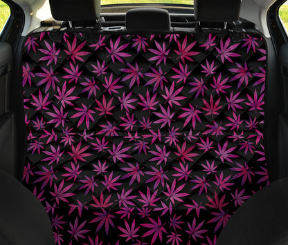 Purple Marijuana Leaf Pattern Print Pet Car Back Seat Cover