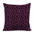 Purple Marijuana Leaf Pattern Print Pillow Cover