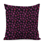 Purple Marijuana Leaf Pattern Print Pillow Cover