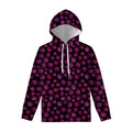 Purple Marijuana Leaf Pattern Print Pullover Hoodie