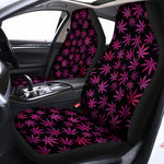 Purple Marijuana Leaf Pattern Print Universal Fit Car Seat Covers