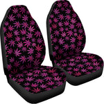 Purple Marijuana Leaf Pattern Print Universal Fit Car Seat Covers