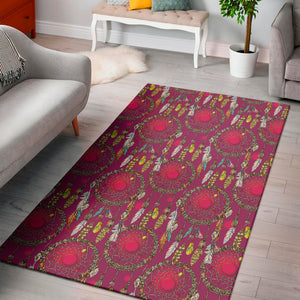 Purple Native Dream Catcher Print Area Rug