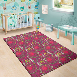 Purple Native Dream Catcher Print Area Rug