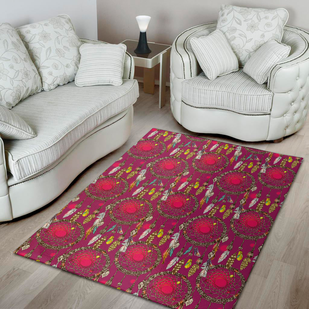 Purple Native Dream Catcher Print Area Rug