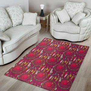 Purple Native Dream Catcher Print Area Rug