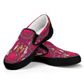 Purple Native Dream Catcher Print Black Slip On Sneakers