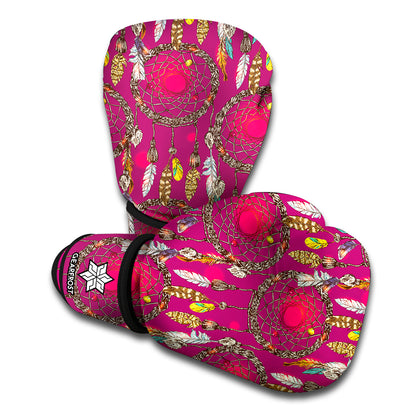 Purple Native Dream Catcher Print Boxing Gloves