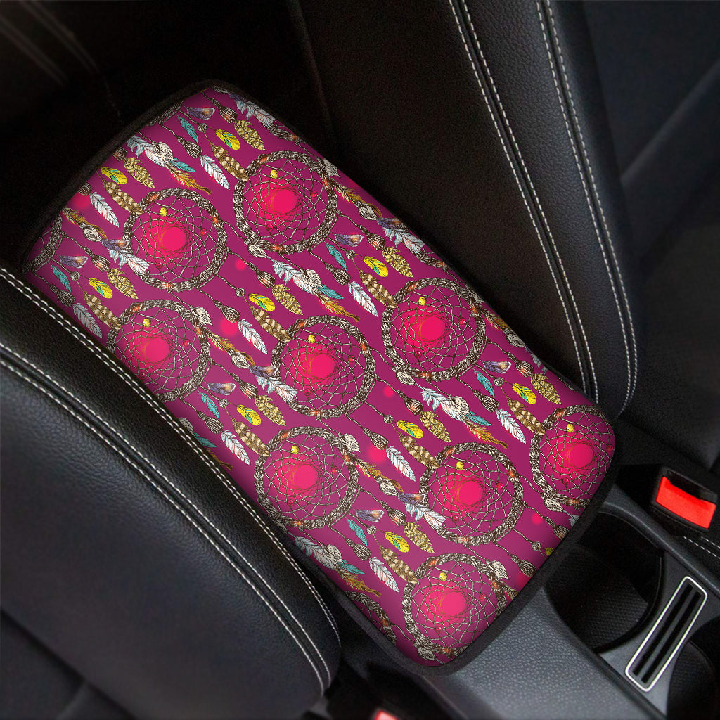 Purple Native Dream Catcher Print Car Center Console Cover