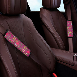 Purple Native Dream Catcher Print Car Seat Belt Covers