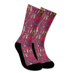 Purple Native Dream Catcher Print Crew Socks