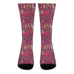 Purple Native Dream Catcher Print Crew Socks