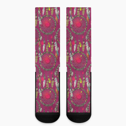 Purple Native Dream Catcher Print Crew Socks
