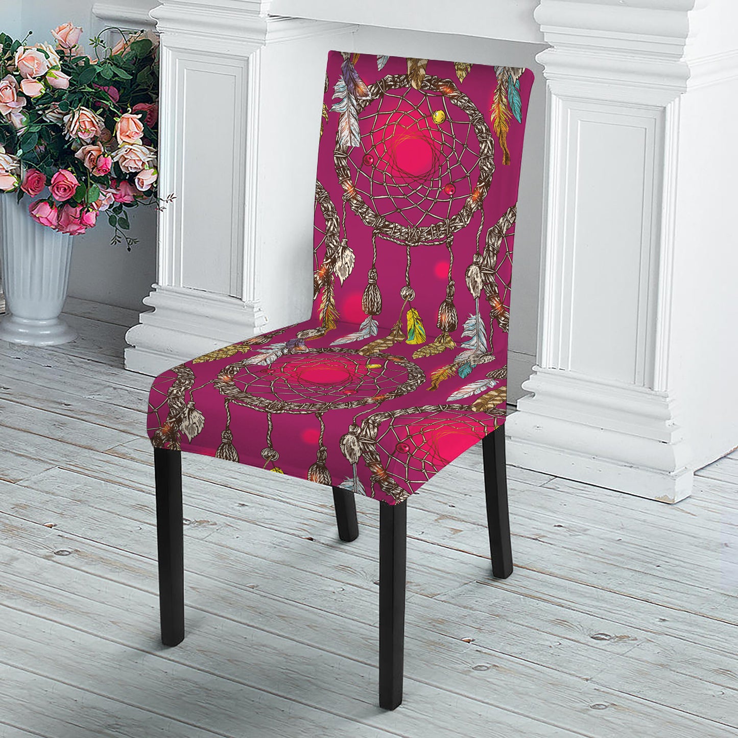 Purple Native Dream Catcher Print Dining Chair Slipcover