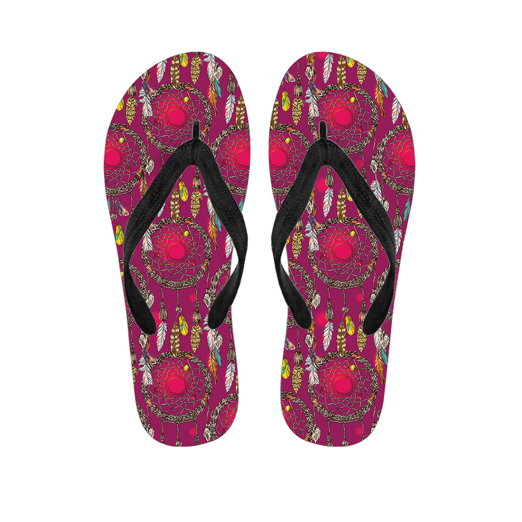 Purple Native Dream Catcher Print Flip Flops