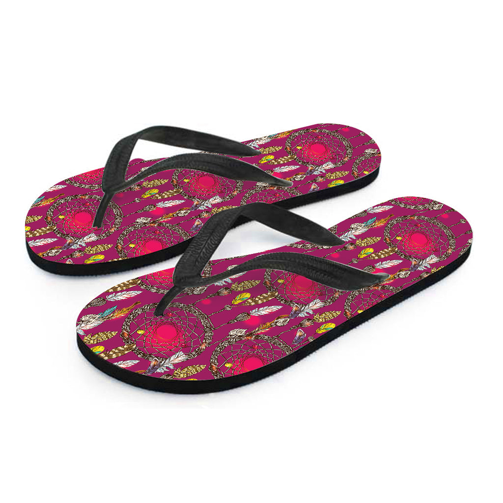 Purple Native Dream Catcher Print Flip Flops