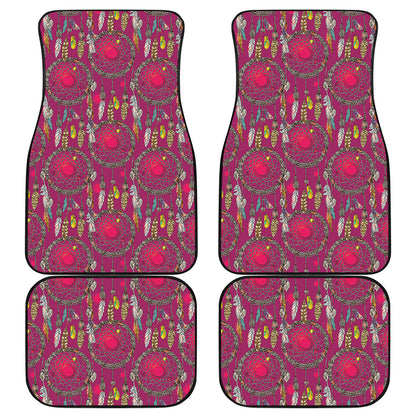 Purple Native Dream Catcher Print Front and Back Car Floor Mats