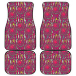 Purple Native Dream Catcher Print Front and Back Car Floor Mats